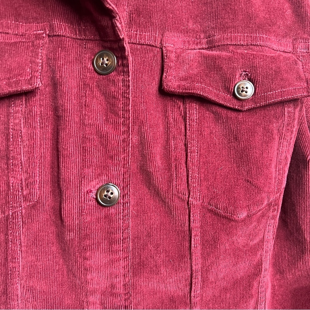 Madewell Shrunken Button-Front Corduroy Shirt Jacket in Dark Burgundy  Cabernet - Picture 5 of 9